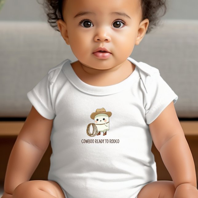 Body Para Bebê Cowboo Ready to Rodeo - Fantasma Cute (Criador carregado)
