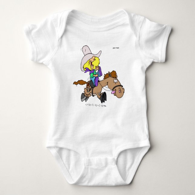 Body Para Bebê "Cowboy cavalgando um cavalo selvagem**T-Shirt (Frente)
