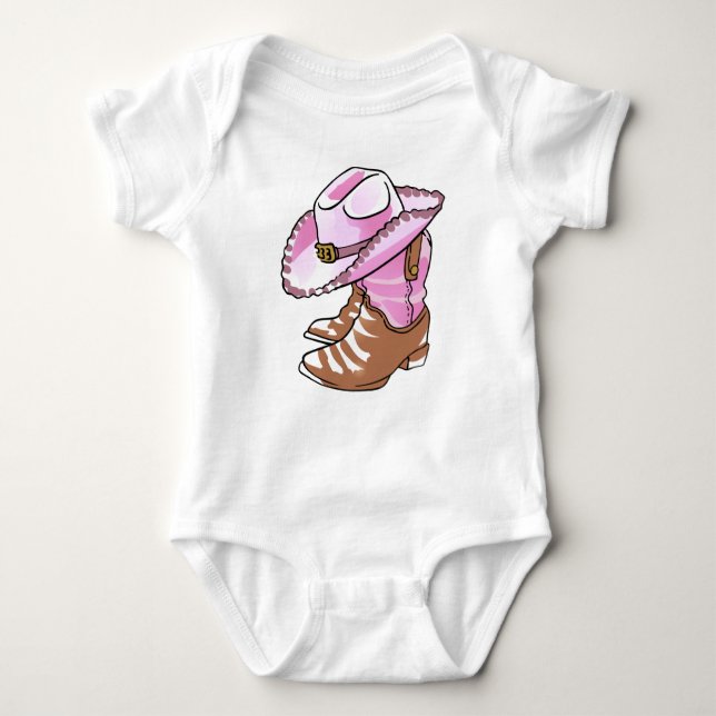 Body Para Bebê Cowgirl Boots and Hat (Frente)