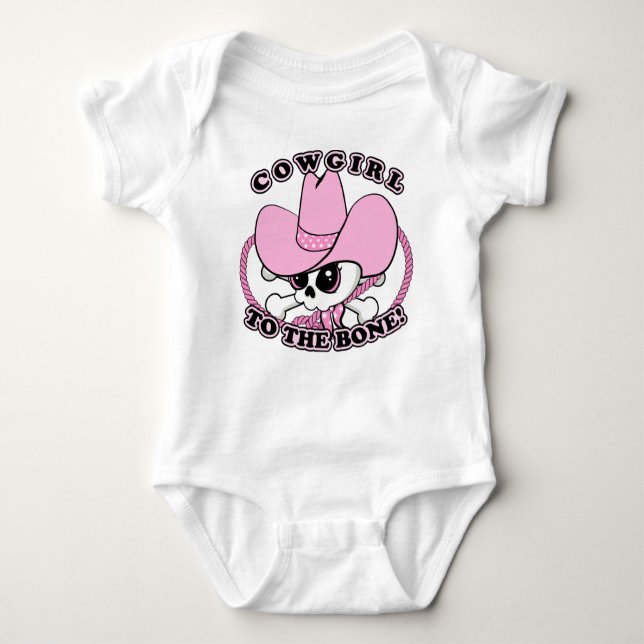 Body Para Bebê Cowgirl Skull (Frente)