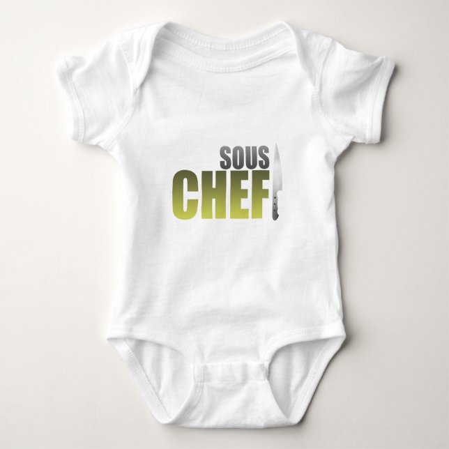 Body Para Bebê Cozinheiro chefe amarelo de Sous (Frente)