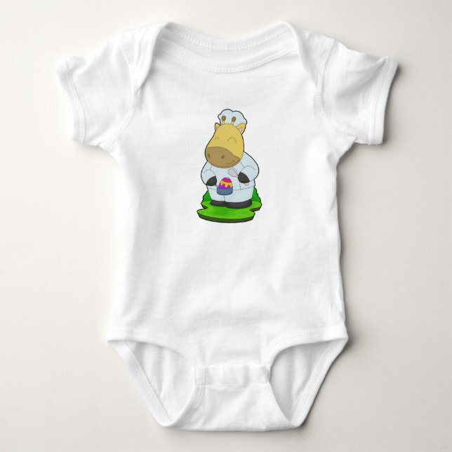 Body Para Bebê Cozinheiro de Páscoa Girafa (Frente)