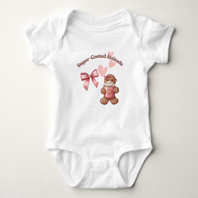 Body Para Bebê Cozy Christmas Gingerbread Coquette Sweet (Frente)