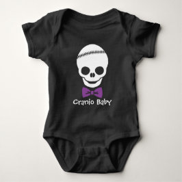 Body Para Bebê Cranio Baby Boy Skull com Bowtie Roxo