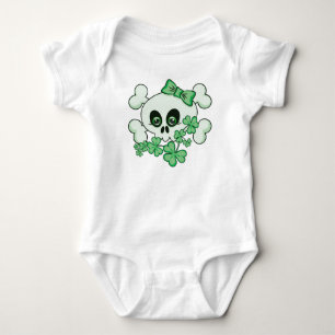 Body Para Bebê Crânio bonito com trevos