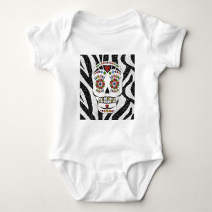 Body Para Bebê Crânio de Açúcar Rockabilizável RAB na Impress