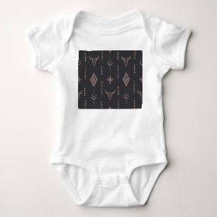 Body Para Bebê Crânio de boho, étnico sem soltura.