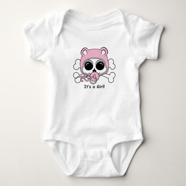 Body Para Bebê Crânio de Menina Bonita (Frente)