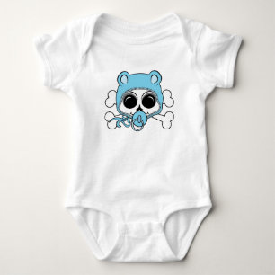 Body Para Bebê Crânio de Menino Bonito