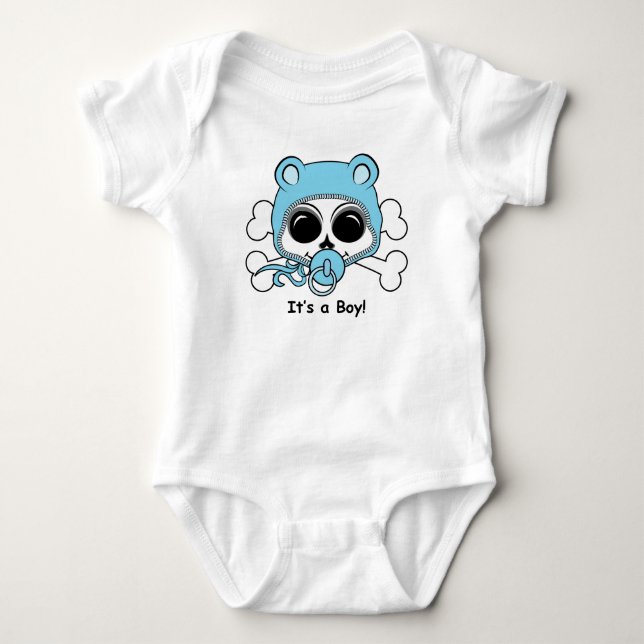 Body Para Bebê Crânio de Menino Bonito (Frente)
