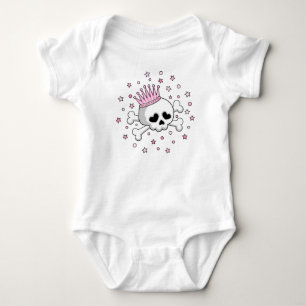 Body Para Bebê Crânio de Princesa Bonita