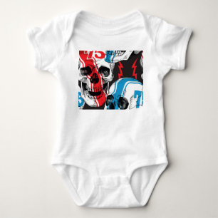 Body Para Bebê Crânio De Racer: Rebelião Sem Olhos Vintage.