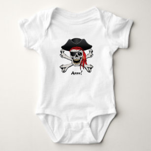 Body Para Bebê Crânio do pirata