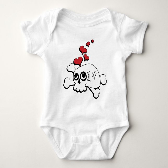 Body Para Bebê Crânio e coração (Frente)