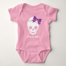 Body Para Bebê Cranio Kid Girl Skull com Arco roxo