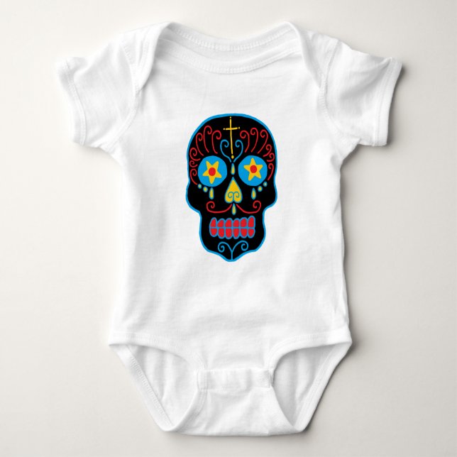 Body Para Bebê Crânio Negro (Frente)
