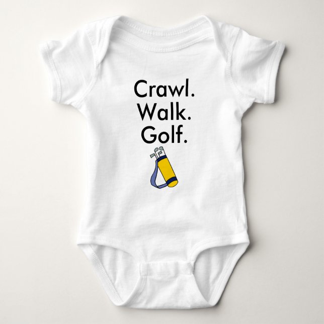 Body Para Bebê Crawl Walk Golf Golfer Golfing Baby Bodydress (Frente)