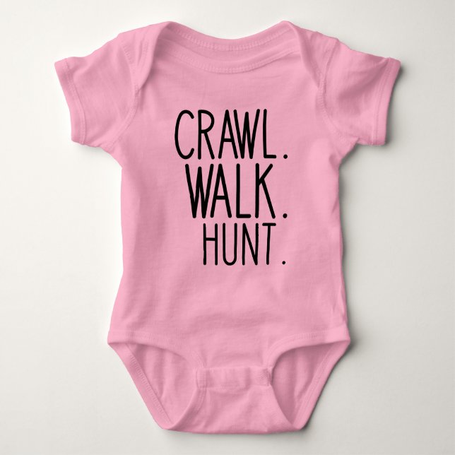 Body Para Bebê Crawl Walk Hunt, Hunter Baby (Frente)