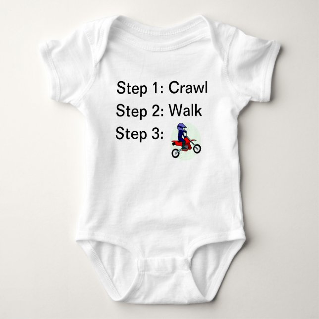 Body Para Bebê Crawl Walk Motocross  (Frente)