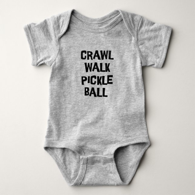 Body Para Bebê Crawl Walk Pickleball Engraçado (Frente)