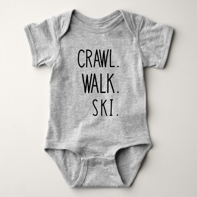 Body Para Bebê Crawl Walk Ski, Lover De Esqui Bonito (Frente)