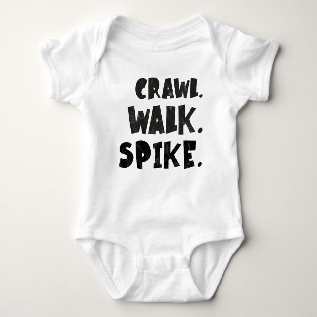 Body Para Bebê Crawl Walk Spike - Bebê de Voleibol (Frente)