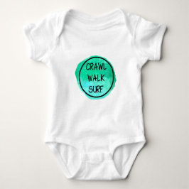 Body Para Bebê Crawl Walk Surf with Green Emblem