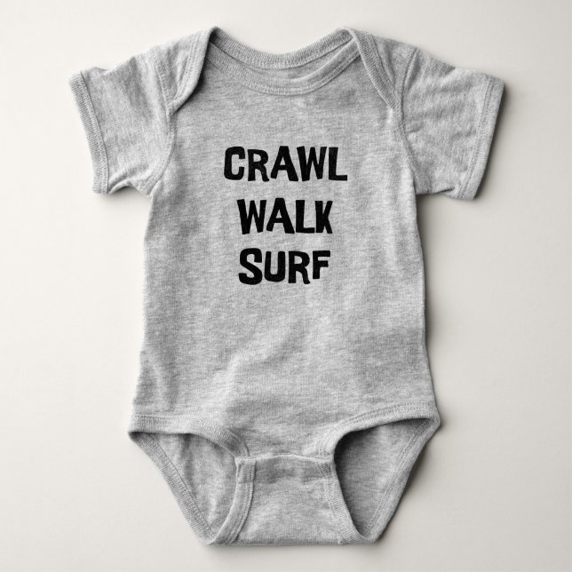 Body Para Bebê Crawl Walt Surf Engraçado Surfe Bebê (Frente)