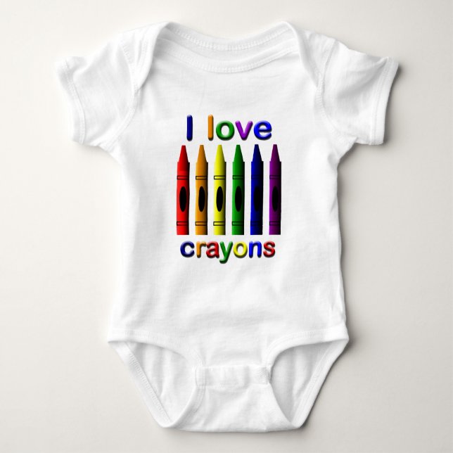 Body Para Bebê Crayon Love Crayons Criança Creeper (Frente)
