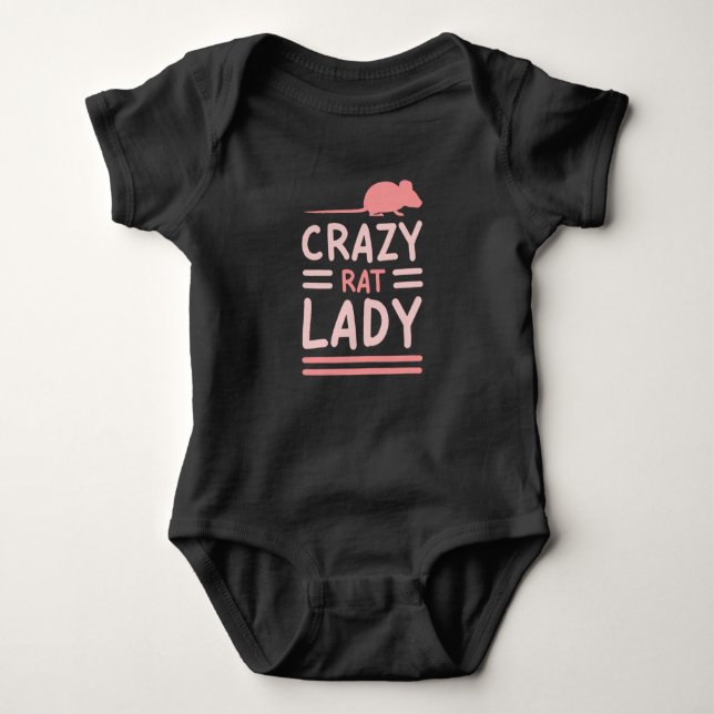 Body Para Bebê Crazy Rat Lady Mouse Mice Rodent (Frente)