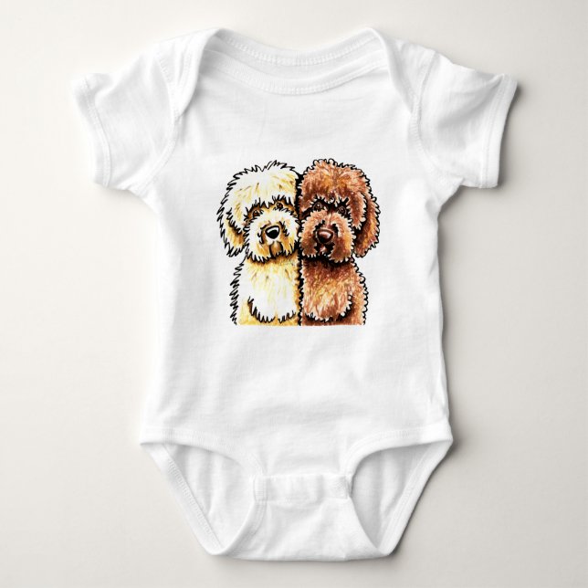 Body Para Bebê Cream Chocolate Labradoodles (Frente)