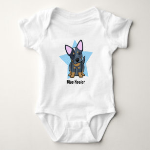 Body Para Bebê Creeper azul do bebê de Heeler da estrela de
