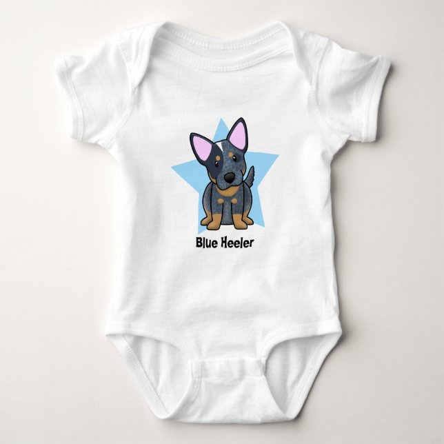 Body Para Bebê Creeper azul do bebê de Heeler da estrela de (Frente)