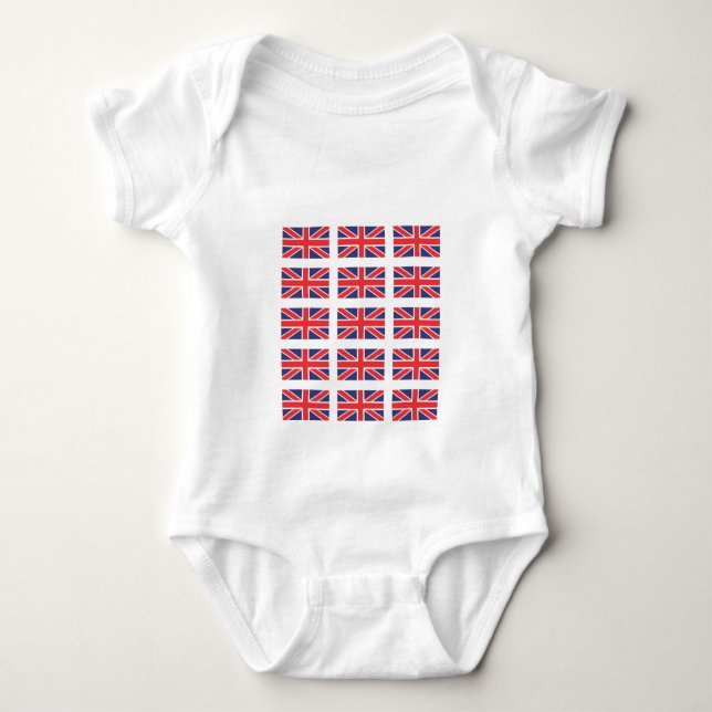 Body Para Bebê Creeper/Babygro da bandeira de Union Jack (Frente)