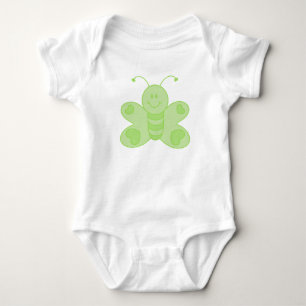 Body Para Bebê Creeper Borboleta Verde