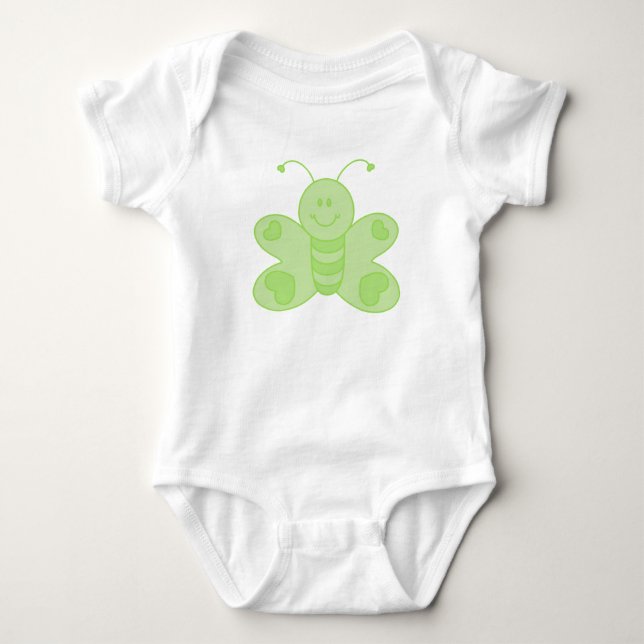 Body Para Bebê Creeper Borboleta Verde (Frente)