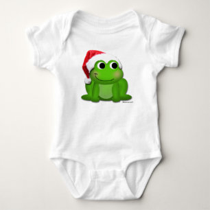 Body Para Bebê Creeper da Criança de Natal Santa Hat Froggy / On