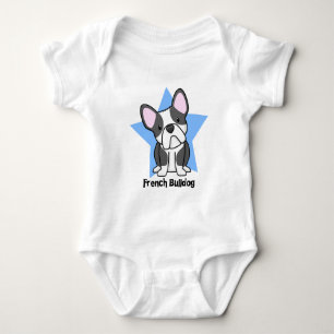 Body Para Bebê Creeper do bebê do buldogue francês de BW da