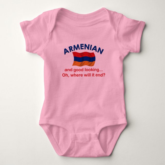 Body Para Bebê Creeper infantil arménio bonito (Frente)