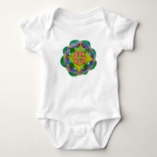 Body Para Bebê Creeper infantil da pintura da mandala, branco