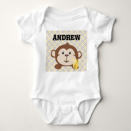 Body Para Bebê Creeper infantil personalizado do macaco, branco