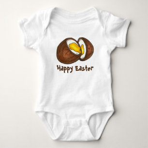 Body Para Bebê Creme de chocolate felz pascoa Ovos Bolsa de Ovos