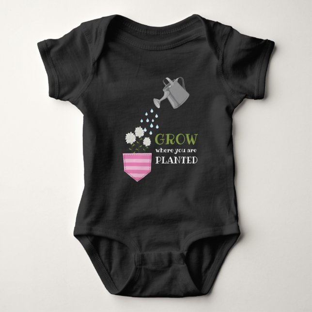 Body Para Bebê Cresça onde você é plantado, inspiração no bolso (Frente)