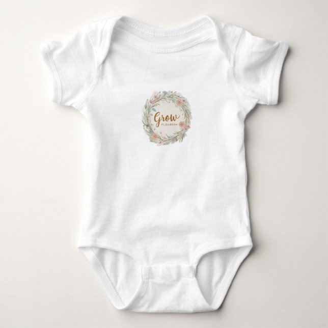 Body Para Bebê "Crescer" ou "Florescer". (Frente)