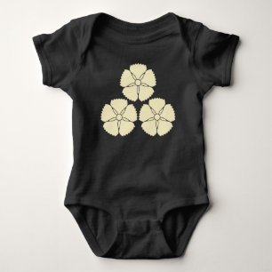 Body Para Bebê Crestes Kamon Clã Akizuki Vintage Oriental Japonês