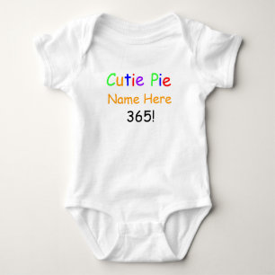 Body Para Bebê Criança Colorida Pie 365 Cutie Shirt PERSONALIZE T