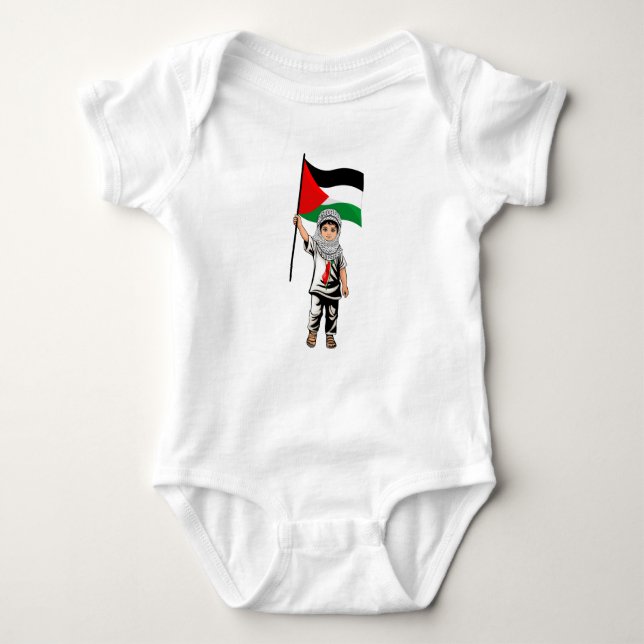 Body Para Bebê Criança com a bandeira Keffiyeh Palestine (Frente)