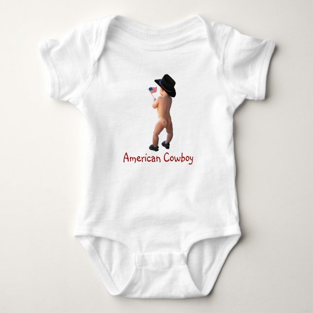 Body Para Bebê Criança de cowboy americano (Frente)