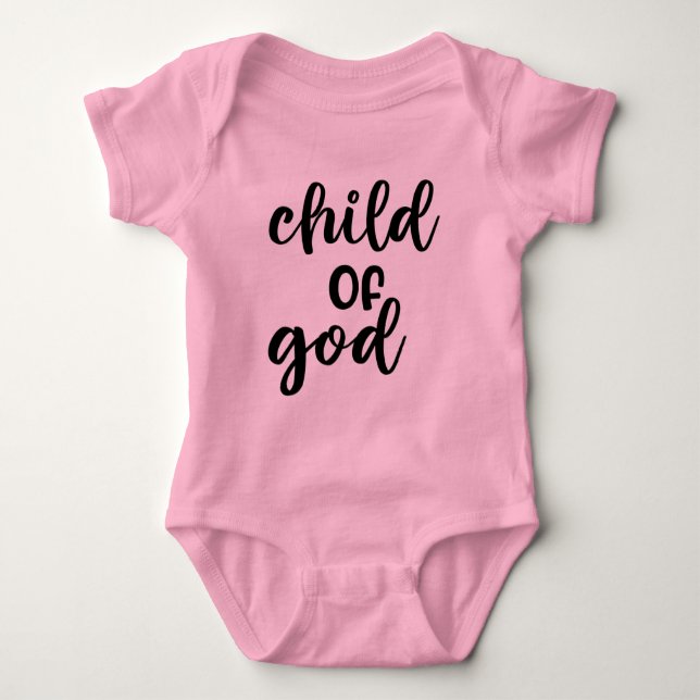 Body Para Bebê Criança de Deus Bebê de Jersey Bodydress (Frente)