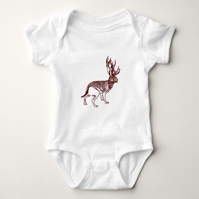 Body Para Bebê Criança de Jackalope um Bodysuit do Romper do bebê (Frente)